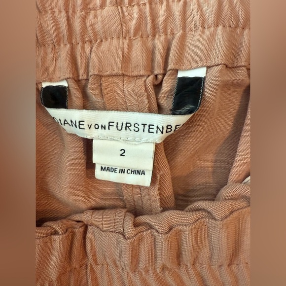 Diane Von Furstenberg Tencell And Linen Blend Sequined Jogger Pants Size 2 - Picture 3 of 5